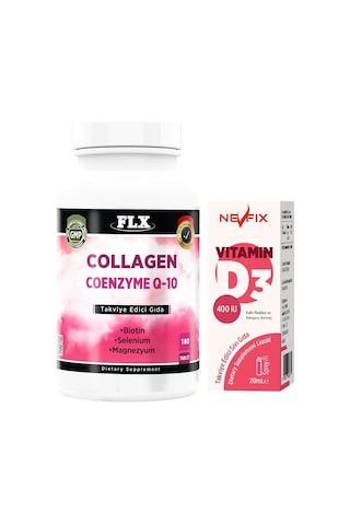 Collagen Coenzyme Biotin Selenium 180 Tablet Nevfix D3