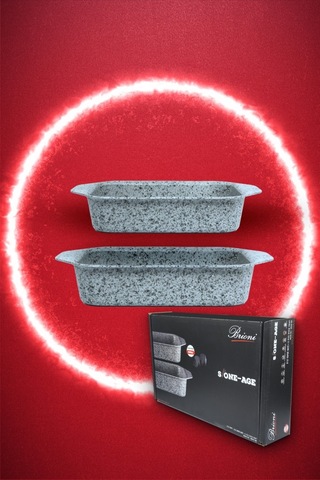 Brioni Stone-age Çizilmez Yanmaz Yapışmaz 2'li Fırın Tepsi Seti Gri