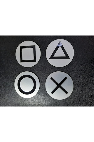 Playstation Bardak Altlığı - Pleksi Gümüş - Siyah