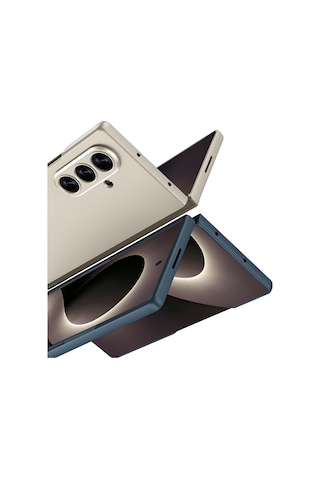 Samsung Uyumlu Galaxy Z Fold 8 Ultra Kılıf Heptek İletişim Sert Kıpta Kılıf Titanyum