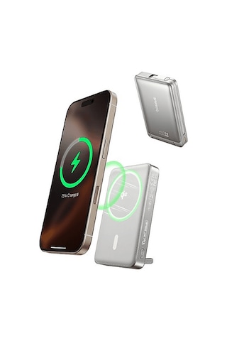 Baseus Nomos Qi2 10.000 Mah 45W Manyetik Taşınabilir Şarj Cihazı Gri