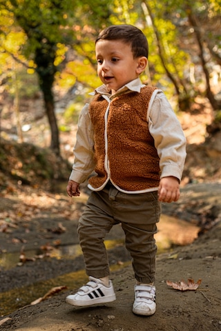 Luckka Heritage Puffy Astarlı Peluş Bebek Çocuk Yelek - Wellsoft Yelek - Ztpufyelek Kahverengi