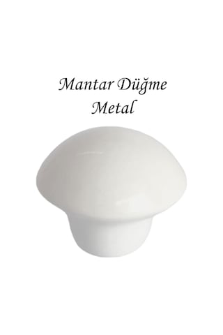 8 Adet Beyaz Mantar Düğme Kulp Mobilya Çekmece Dolap Kapak Kulbu Metal Kulp Aksesuarları Vidalı