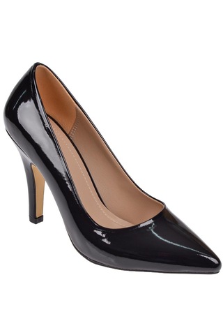 Pullman Floor 10 Cm Topuklu Kadın Ayakkabı Stiletto Mak-437 Siyah Rugan