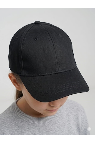 Benitto Kids Kitti 9-15 Yaş Düz Sade Çocuk Kep Şapka Siyah