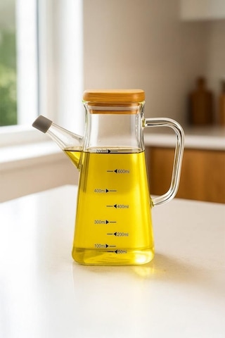 Bambum Rafa - Bambu Kapaklı Yağdanlık 750ml Bambu