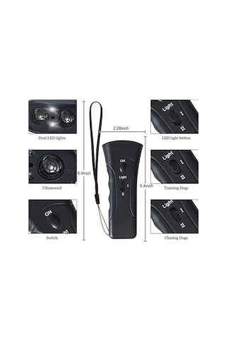 Ultrasonik Köpek Eğitme Ve Saldırgan Hayvan Kovucu Cihaz Pil Dahildir