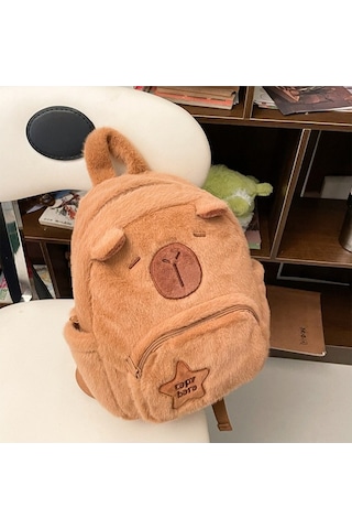 Xianwen Mufunye Sevimli Kapibara Oyuncak Sırt Çantası: Şirin Kahverengi
