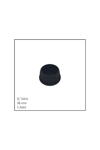 Plastik İç Tapa, Yuvarlak, 38 Mm Siyah