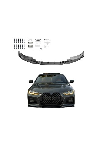 Bmw 4 Serisi G22 2020+ Ön Lip Parlak Siyah Sport Ön Tampon Lipi Body Kit Ön Alt Lip Spoiler