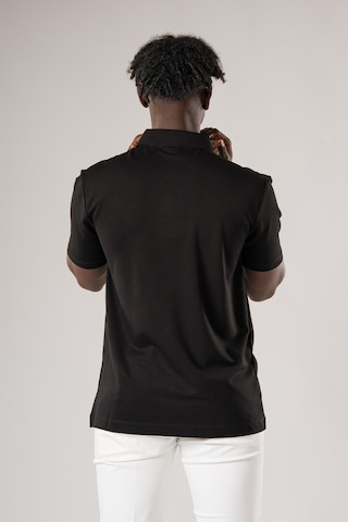 Fbi Regular Fit Dokulu Likralı Polo Yaka T-shirt Siyah