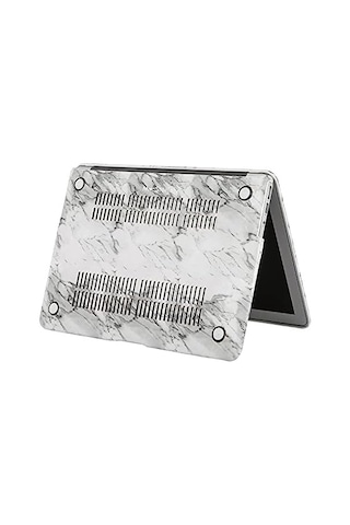 Apple Uyumlu MacBook Air M1 Kılıfı A2337 Uyumlu 13 İnç Premium Deri Kaplama Mermer Desenli Hard Case A2179 A1932