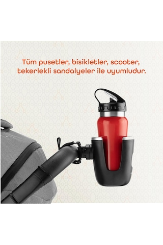 Gezenbebe Bebek Arabası Bardak Tutucu Siyah
