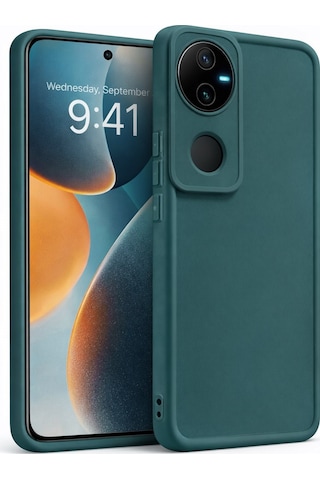 Vivo V50 Uyumlu Kamera Çıkıntılı Mat Silikon Telefon Kılıfı Yeşil