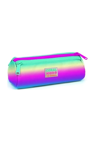 Coral High Pembe-yeşil-mor Üç Bölmeli Kalem Çantası -kız Çocuk Çok Renkli