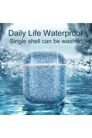 Airpods Uyumlu Pro Glitter Toz Cilt Dokusu İçin Pc Tws Kulaklık Kılıfı Gümüş