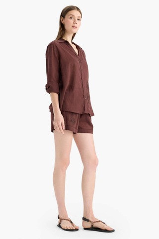 Defacto Regular Fit Müslin Plaj Şortu-fall İn Love E4272ax25smbn166 Kahve