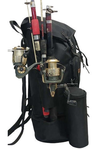 Termal Alt Bölmeli+termal Matara Çantalı Kamp,balıkçı Sırt Çantas Siyah