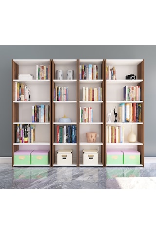 Nurmobilya Nur Mobilya 4'Lü Kitaplık Arkalıklı Model