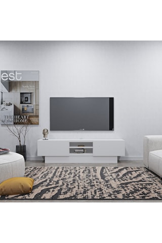 Liva Tv Sehpası Bazalı - 160 Cm - Beyaz Beyaz