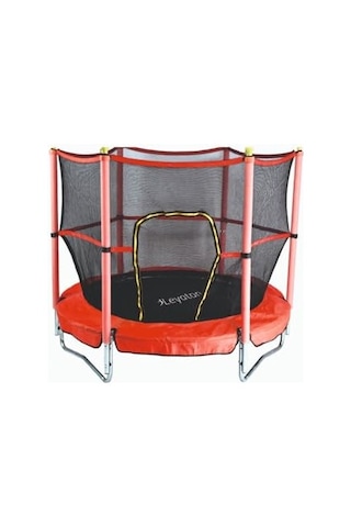 Çocuk Trambolini Fileli Korumalı 152 Cm, Kırmızı