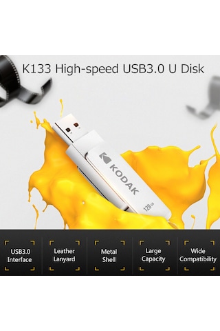 Yunboo Kodak K133 32gb Yüksek Hızlı Usb 3.0 Flash Bellek - 120mb/s Okuma Hızı, 360 Dönebilir Metal Tasarım, Araç Kullanımına Uygun