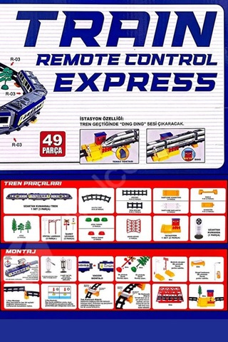Ucuzuna Bak 49 Parça Uzaktan Kumandalı Pilli Sesli Işıklı 264 Cm Hızlı Tren Set Ve Kavisli Ağaç Işaretli Oyuncak