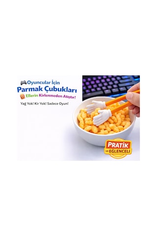Oyuncular İçin Parmak Çubukları Gaming Snack Aparatı Eller Kirlenmeden Atıştır Sert Plastik