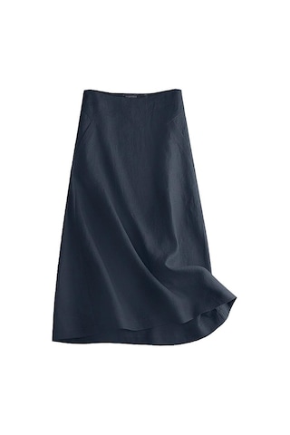 Zanzea Bayan Yaz Casual Yan Fermuarlı Pamuk Keten Etekler Koyu Mavi