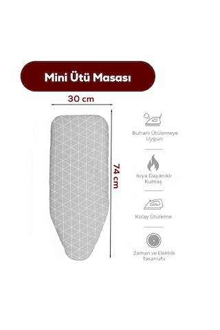 Porsima 15120-2 Smart Mini Seyahat Portatif Katlanabilir Ayaklı Ütü Masası Çok Renkli
