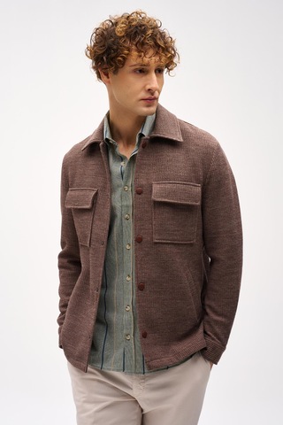 Erkek Kahve Slım Fıt / Dar Kalıp Std Ceket-16411 Kahve