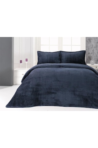 Merinos Modern Line Çift Kişilik Battaniye Seti Lacivert Lacivert