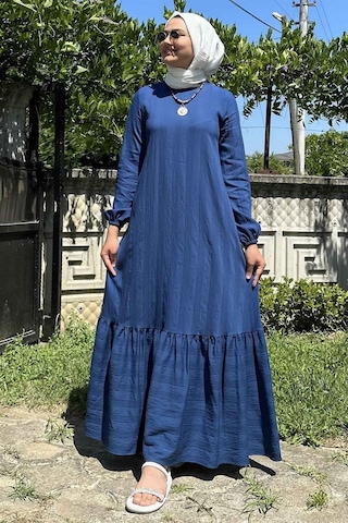 Rabia Şamlı Seda İndigo Elbise Normal