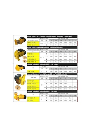 Vkp 5-05 2 Hp 5 Kademe 220v Monofaze Yatay Milli Noryl Fanlı Santrifüj Pompa