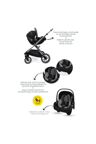Kanz Explorer Autofold Travel Sistem Bebek Arabası Cole Black
