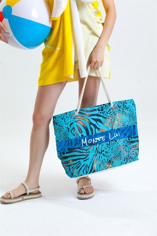 Monte Lui 1301-3 Plaj Çantası Desenli Mavi