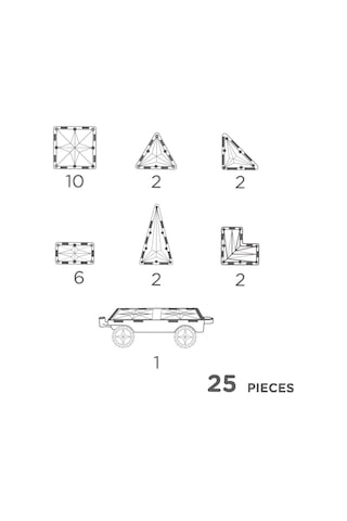 Cleverclixx Wheels Pack Manyetik Bloklar, Intense 25 Parça