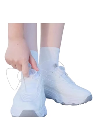 Schulzz Pratik Otomatik Mekanik Çevirme Ayakkabı Bağcığı Beyaz