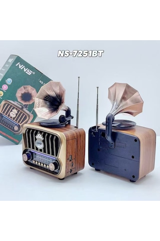 Şarjlı Mp3/bluetooth/usb/ Nostaljik Kablosuz Fm Radyo Speaker Ns-7251