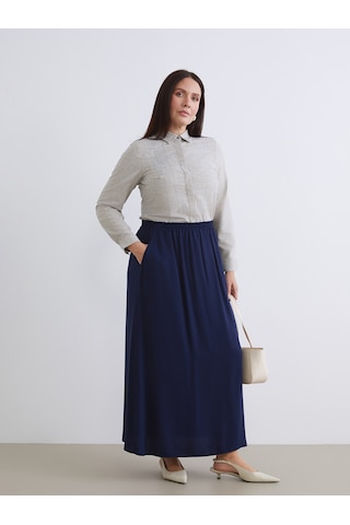 Lcw Grace Lacivert Beli Lastikli A Kesim Etek