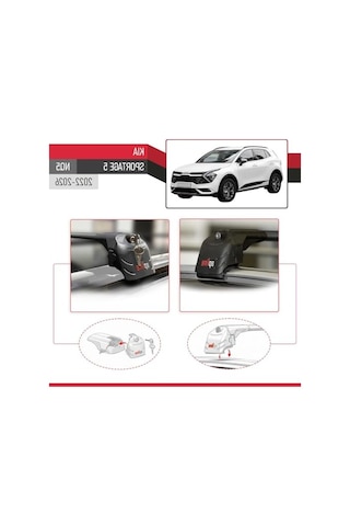 Ace-2 Ara Atkı Tavan Barı, Siyah Renk, Kia Sportage 2022 Uyumlu 0.5 KG