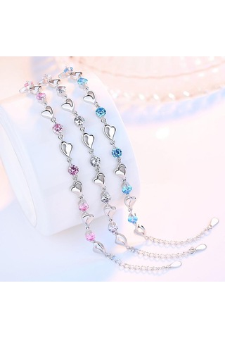 Pembe Mavi Kalp Bileklik İçi Boş Aşk Bilekliği