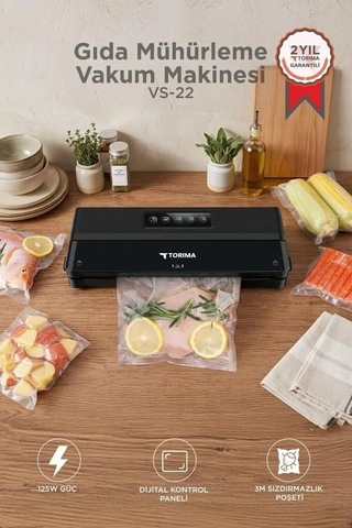 Restoran Tipi Hediye Alternatif Hızlı Paketleme Gıda Mühürleme Vakum Makinesi Vs22 Siyah Çok Renkli