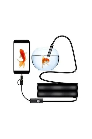 Vtn-02 Endoskop Yılan Video Kamera Led'li 2 Metre 7 Mm Sert Kablo Su Geçirmez