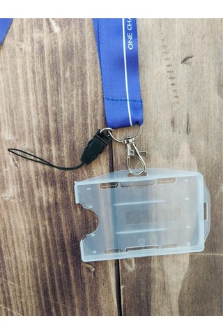 One Life One Chance Mavi Kalp Ritmi Kart Askısı Yaka Kartı Boyun Askı İpi Telefon Askısı