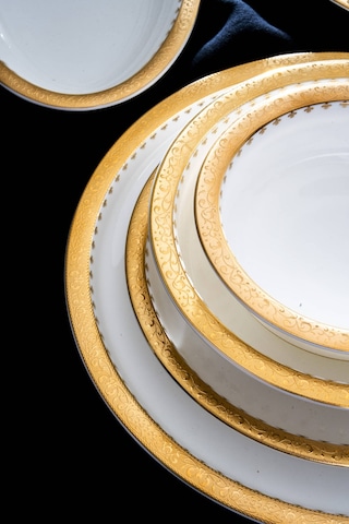 Acar Oriente 12 Kişilik 60 Parça Yemek Takımı Beyaz/gold