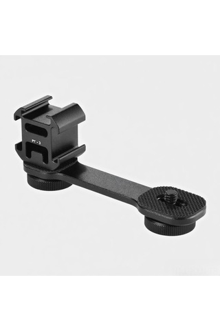 Kosona Andoer Pt-3 Metal 3lü Soğuk Ayaklı Tutucu - Led Işık, Mikrofon İçin Fotoğraf/video Aksesuarı - 1/4" Vida Delikleri İle Tripod/stabilizer Uyumlu