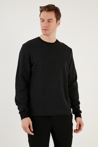 Buratti Çizgili Pamuklu Bisiklet Yaka Erkek Sweat 5905241 Siyah