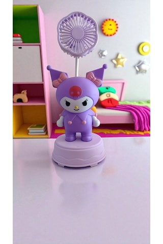 Kuromi Temalı Masa Üstü Vantilatör lik Eşya Mor Renk