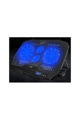 Laptop Soğutucu Stand Yükseklik Ayarlı 4 Fanlı Led Işıklı Lcd Ekranlı Notebook Altlığı Cooling Pad
